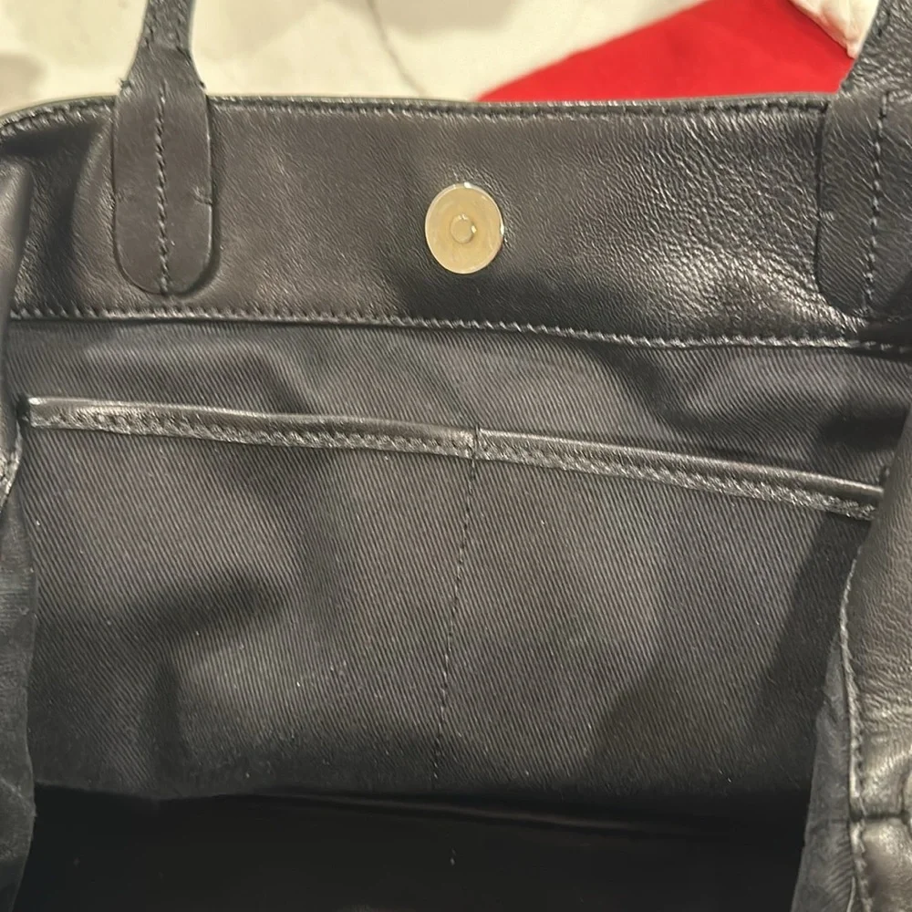 Valentino Garavani Black Napa Leather Flower Detail Shoulder Bag